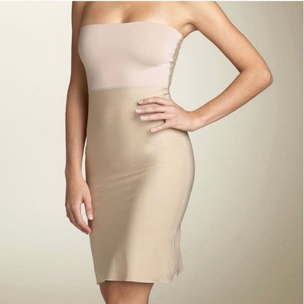 Spanx Sara Blakely Strapless Shaper Dress Full Slip Shapewear Slimmer Nude XL